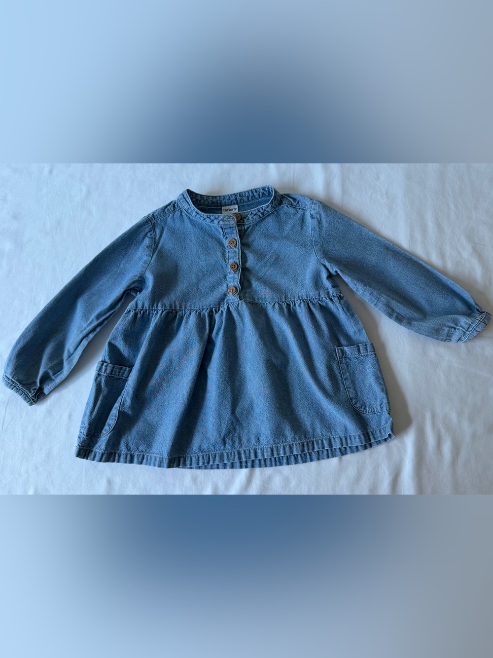 Carter’s Denim Blue Long Sleeve Blouse Toddler Size 18m
